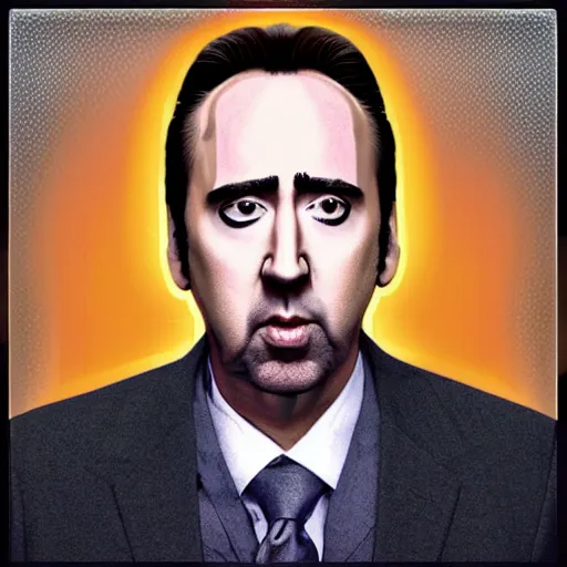 Image similar to nic cage as an emoji, discord style,