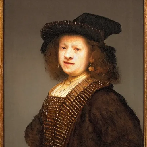 Prompt: Female Portrait, by Rembrandt.