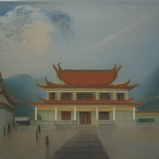 Prompt: “Quanzhou Kaiyuan Temple, oil on canvas, by Turner, 8k”