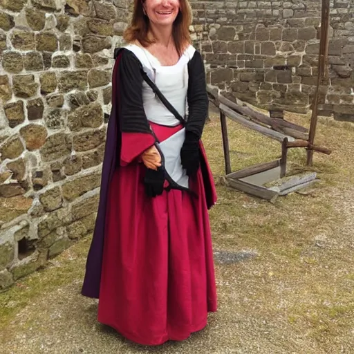 Prompt: dr alice roberts in medieval garb