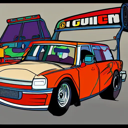 Image similar to cartoon gta V style, car