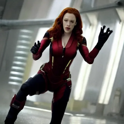 Image similar to a still of kat dennings as black widow in iron man 2 ( 2 0 1 0 )