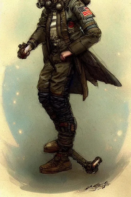 Image similar to ( ( ( ( ( 2 0 5 0 s retro future 1 0 year boy old super scientest in space pirate mechanics costume full portrait. muted colors. ) ) ) ) ) by jean - baptiste monge!!!!!!!!!!!!!!!!!!!!!!!!!!!!!!