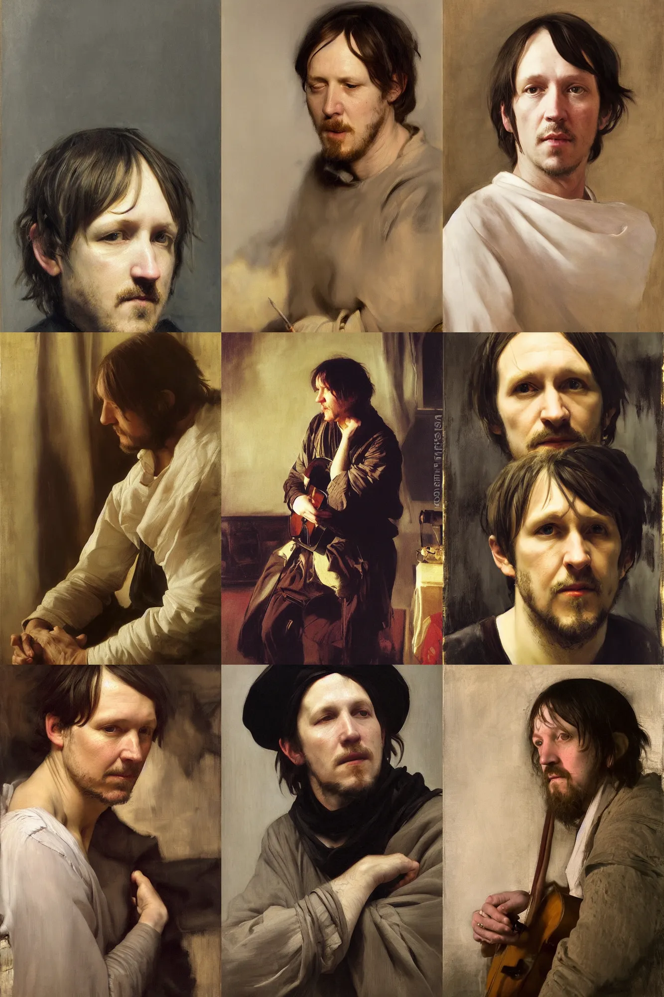 Prompt: beautiful oil matte portrait painting of elliot smith by anders zorn, wonderful masterpiece highly detailed, beautiful cinematic light deep focus, elegant, digital painting, smooth, sharp focus, golden ratio, dramatic illumination, ultra realistic, 8 k, art by artemisia lomi gentileschi and caravaggio