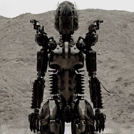 Image similar to cinematic still in westworld, humanoid mech by mamoru nagano