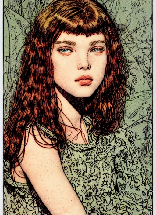 Image similar to a portrait of a pretty young lady by barry windsor smith