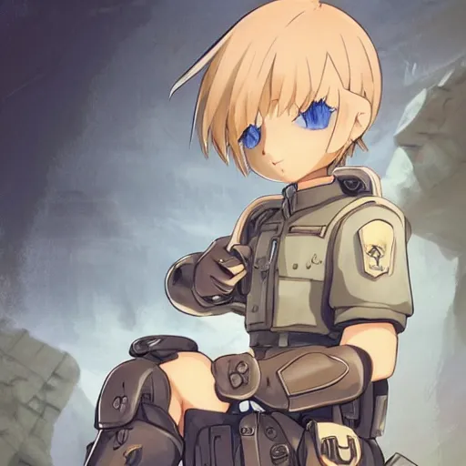 Image similar to beautiful little blonde boy in thigh nazi male uniform. made in abyss art style, inspired by kris from deltarrune, cute detailed artwork, anatomically correct, soft details, ilya kuvshinov, reflection, perfect composition, portrait, illumination, digital art, detailed anime soft face, symmetrical face, western comic, illustration, realistic, nazism