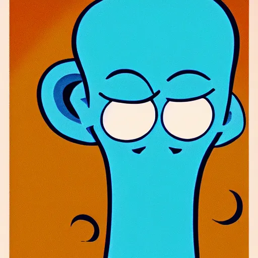 Prompt: handsome squidward portrait, cartoon network