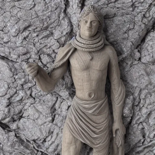 Prompt: stone statue of human, intricately carved, extremely detailed, realistic, fantasy, d & d 4 k