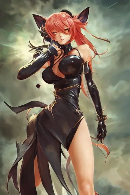 Image similar to cat girl in a blade and soul spinoff artbook rendered by the artist Taran Fiddler, Joe Madureira,Nadezhda Tikhomirova, Jiyun Chae, Lê Long, trending on Artstation by Hyung tae Kim, artbook, Stanley Artgerm Lau, WLOP, Rossdraws , James Gurney