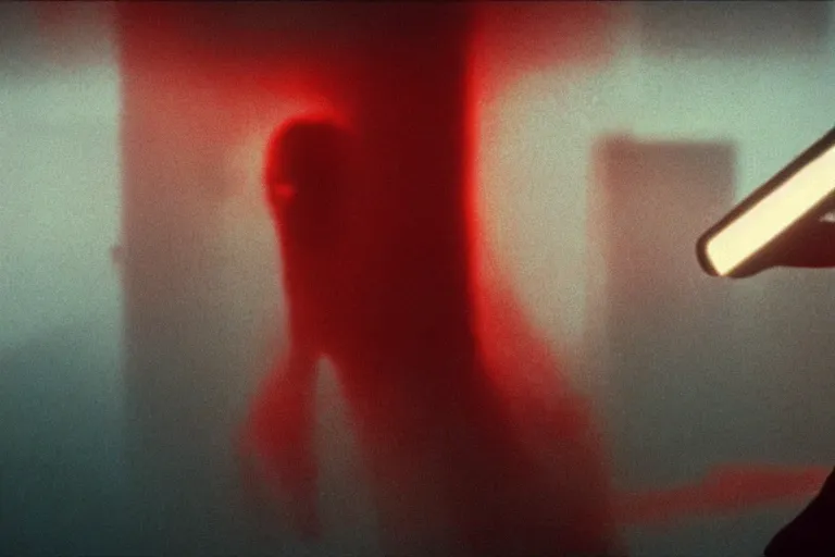 Prompt: agent 4 7 to check his email submerged in translucent goo, over the shoulder perspective, in 1 9 8 5, y 2 k cybercore, industrial low - light photography, still from a kiyoshi kurosawa movie