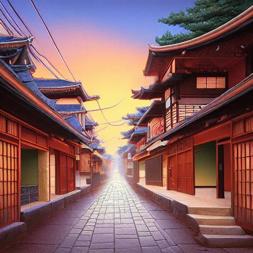 Image similar to walking the streets of old kyoto by evgeny lushpin