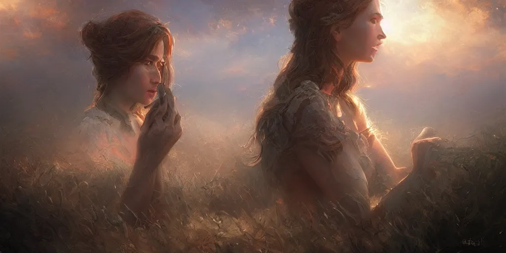 Image similar to the great beyond, sharp focus, intricate, elegant, digital painting, artstation, matte, highly detailed, concept art, illustration, volumetric lighting, bokeh light, art by greg olsen and liz lemon swindle