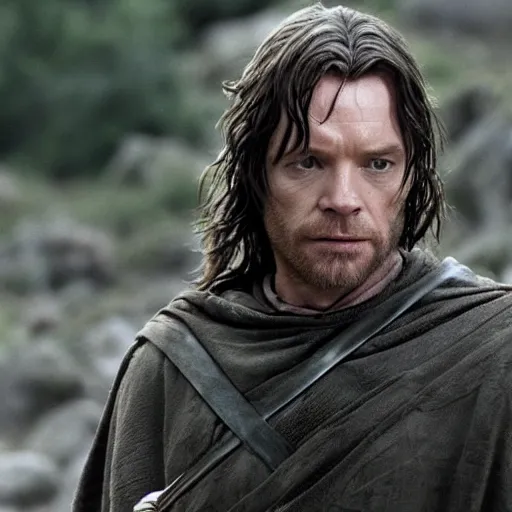 Prompt: Ewan McGregor as Aragorn