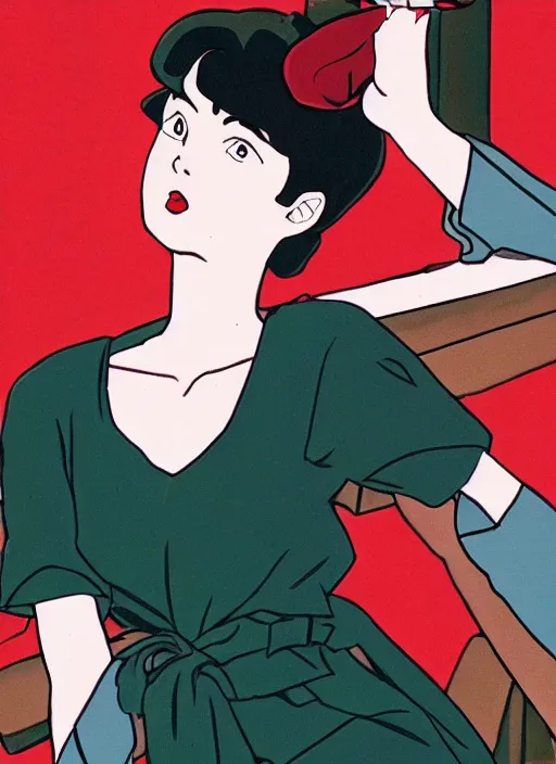 Image similar to Twin Peaks Audrey Horne character designed by Rumiko Takahashi