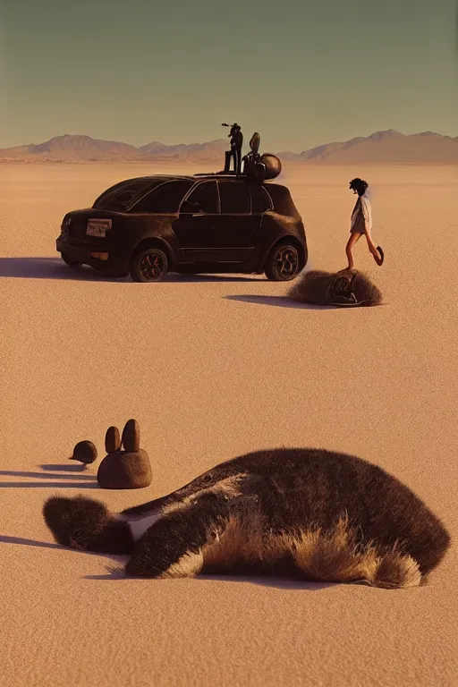 Image similar to 🐼 as 🐋 as 🤖 as 👽 as 🐳, desert photography, by makoto shinkai, by greg rutkowski and edgar maxence