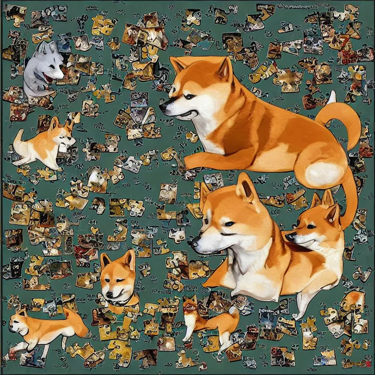 Image similar to shiba inu themed skyrim puzzle