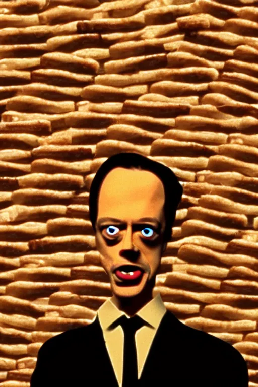 Image similar to film still of steve buscemi made out of bread in reservoir dogs, 4 k