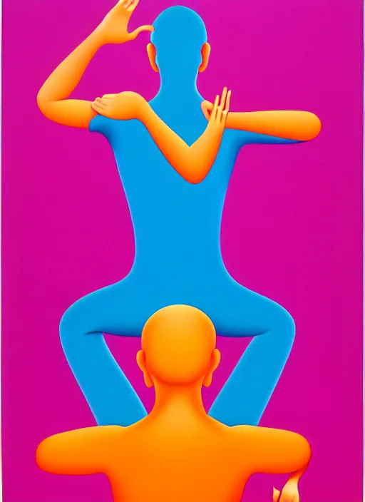 Image similar to yoga by shusei nagaoka, kaws, david rudnick, airbrush on canvas, pastell colours, cell shaded, 8 k