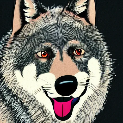 Image similar to portrait of retarded wolf, propaganda style