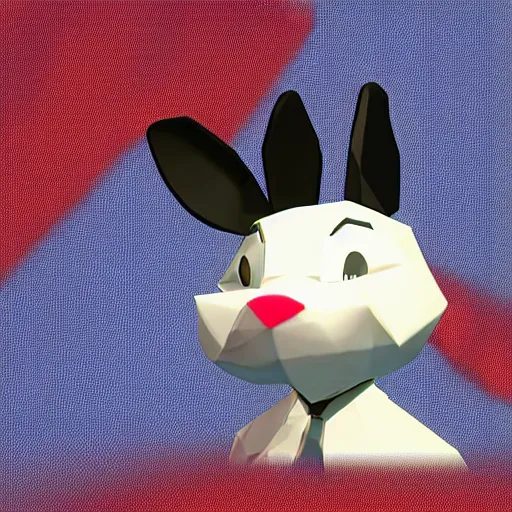 Image similar to low poly oswald the lucky rabbit