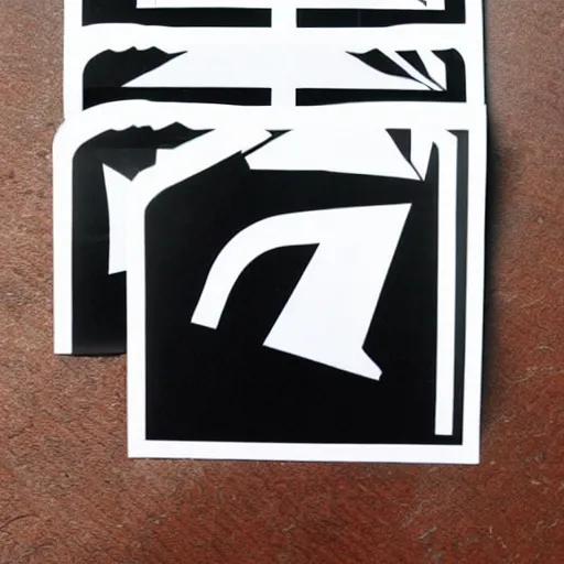 Image similar to black on white graphic design stickers in style of david rudnick, eric hu, y 2 k, brutalism