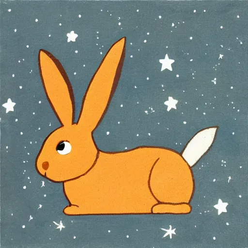 Prompt: rabbit in space