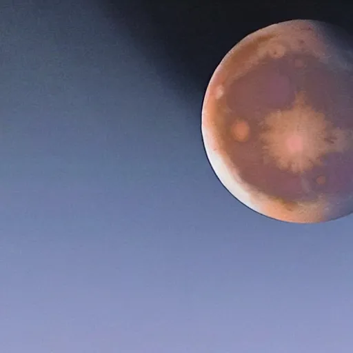 Prompt: a painting of the moon suddenly being replaced by jupiter, terrifying, beautiful lighting, ultra realistic