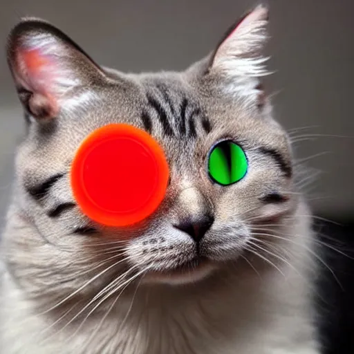 Prompt: a cat with glowing eyes made entirely of jello