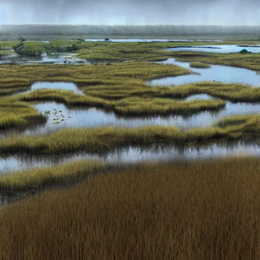 Image similar to marshes near charleston, national geographic photo, photorealistic, hyper detailed