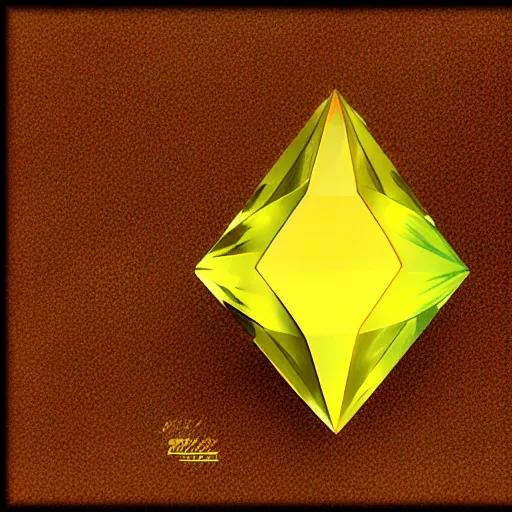 Prompt: yellow crystal gem, digital art, neutral background