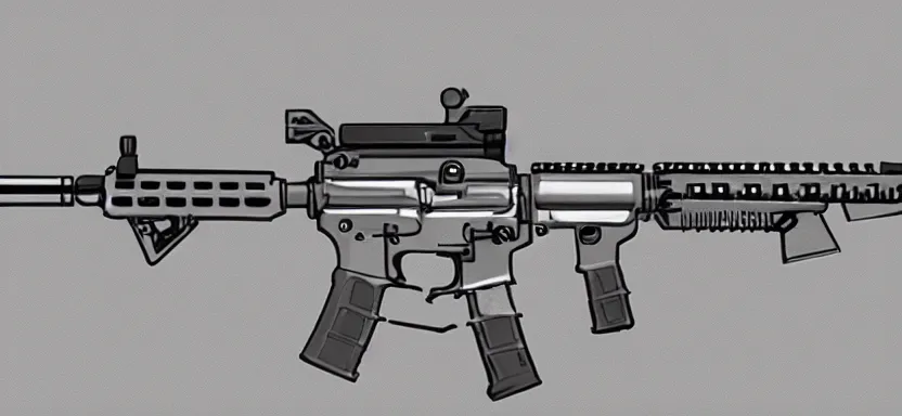 Image similar to technical sketch of an AR-15