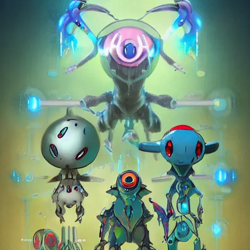 Prompt: biopunk pokemon poster trending on artstation, digital art, render