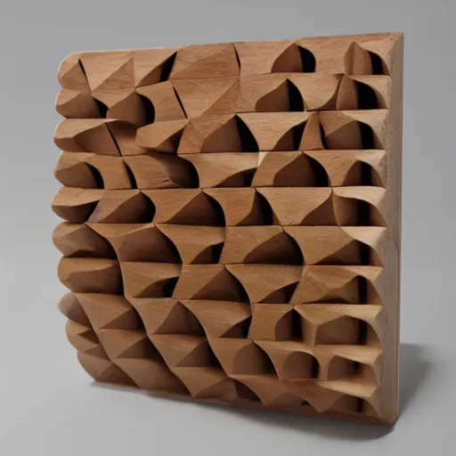 Prompt: A geometrical wooden burr puzzle, product photo, Eric Fuller