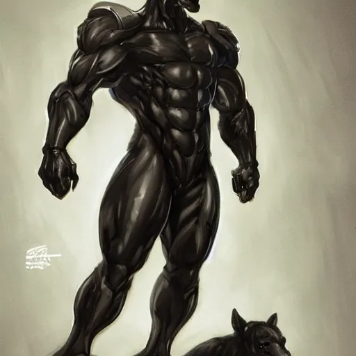 Image similar to splash art of a black - coated anthropomorphic horse supersoldier with an exaggeratedly buff physique in a research facility wearing a combat kevlar outfit, highly detailed, furry, furaffinity, digital painting, artstation, illustration, art by artgerm, greg rutkowski, wlop