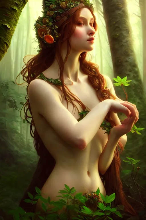 Image similar to photography alexey kurylev, forest fairy, gentle, deep focus, d & d, fantasy, complex, elegant, highly detailed, digital painting, artstation, concept art, matte, clear focus, illustration, hearthstone, artgerm art, greg rutkovsky and alphonse mucha