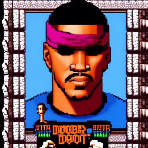 Prompt: portrait of jamie foxx in double dragon video game splash screen