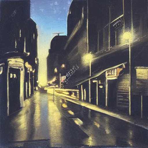 Prompt: a city street at night