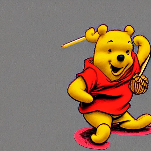 Image similar to winnie the pooh dressed like dhalsim