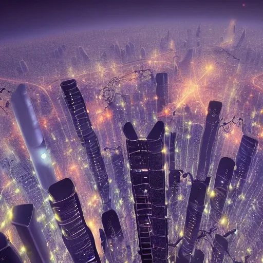 Image similar to a futuristic city in the air