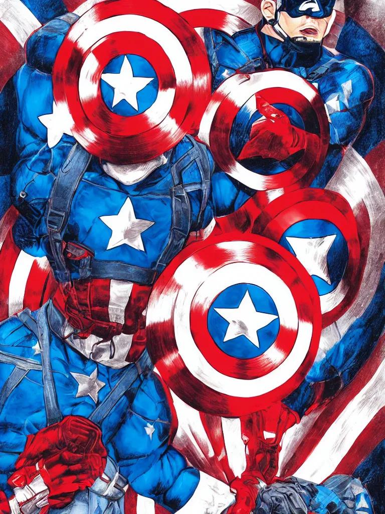 captain america kissing captain america art poster, | Stable Diffusion ...