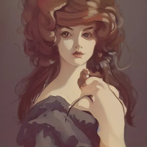 Image similar to a beautiful portrait in the style of charles dana gibson and in the style of peter mohrbacher.