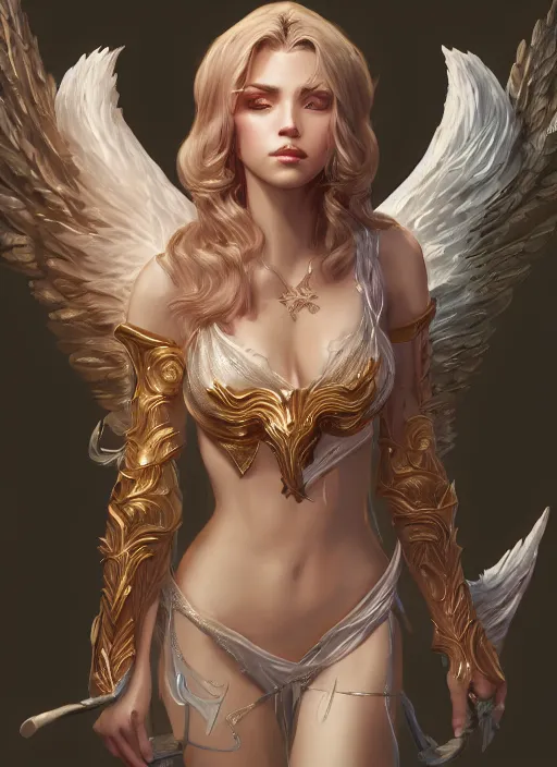 Prompt: a highly detailed illustration of biblically accurate angel, intricate, elegant, highly detailed, centered, digital painting, artstation, concept art, smooth, sharp focus, league of legends concept art, wlop.