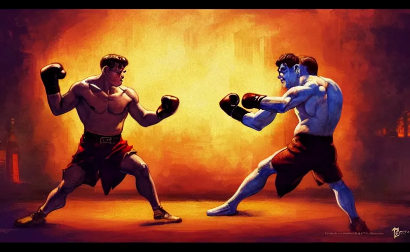 Image similar to a piece of toast boxing ; magic : the gathering fantasy concept art of a piece of toast that is a boxer, by frank frazetta and marco bucci, high resolution. boxing ring in the background, dramatic stadium lighting, fantasy coloring, intricate, digital painting, artstation, smooth, sharp focus