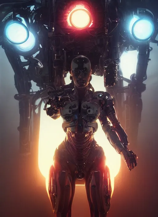 Image similar to a beautiful terminator, intricate lights, bio luminescent, venomize, by ruan jia and artgerm and range murata and wlop and ross tran and william - adolphe bouguereau and beeple. key art. fantasy illustration. award winning, artstation, intricate details, realistic, hyperdetailed, 8 k resolution.