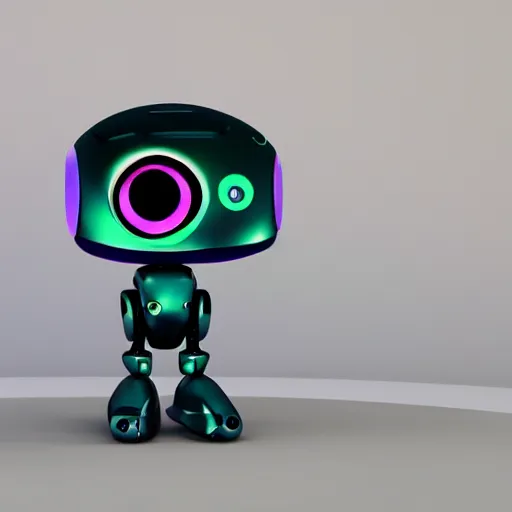 Prompt: a cute robot with uwu eyes painted designed by apple