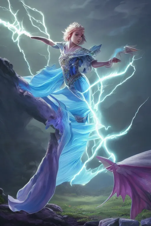 Image similar to legendary fairy prince casting a lightning spell,, lightning energy, blue energy, highly detailed, d & d, fantasy, highly detailed, digital painting, trending on artstation, concept art, sharp focus, illustration, global illumination, ray tracing, realistic shaded, art by artgerm and greg rutkowski and fuji choko and viktoria gavrilenko and hoang lap