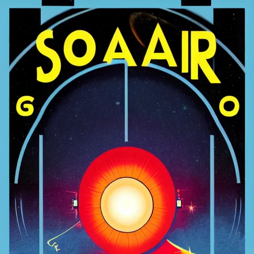 Image similar to space odyssey solaris retro book cover grafic