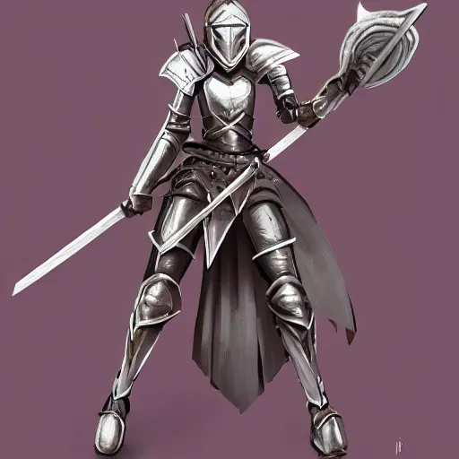 Prompt: female knight, trending on artstation, digital art