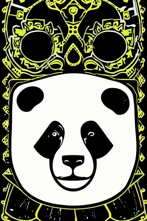 Image similar to Portrait of a panda as a Mexican wrestler, sticker, colorful, illustration, highly detailed, simple, smooth and clean vector curves, no jagged lines, vector art, smooth